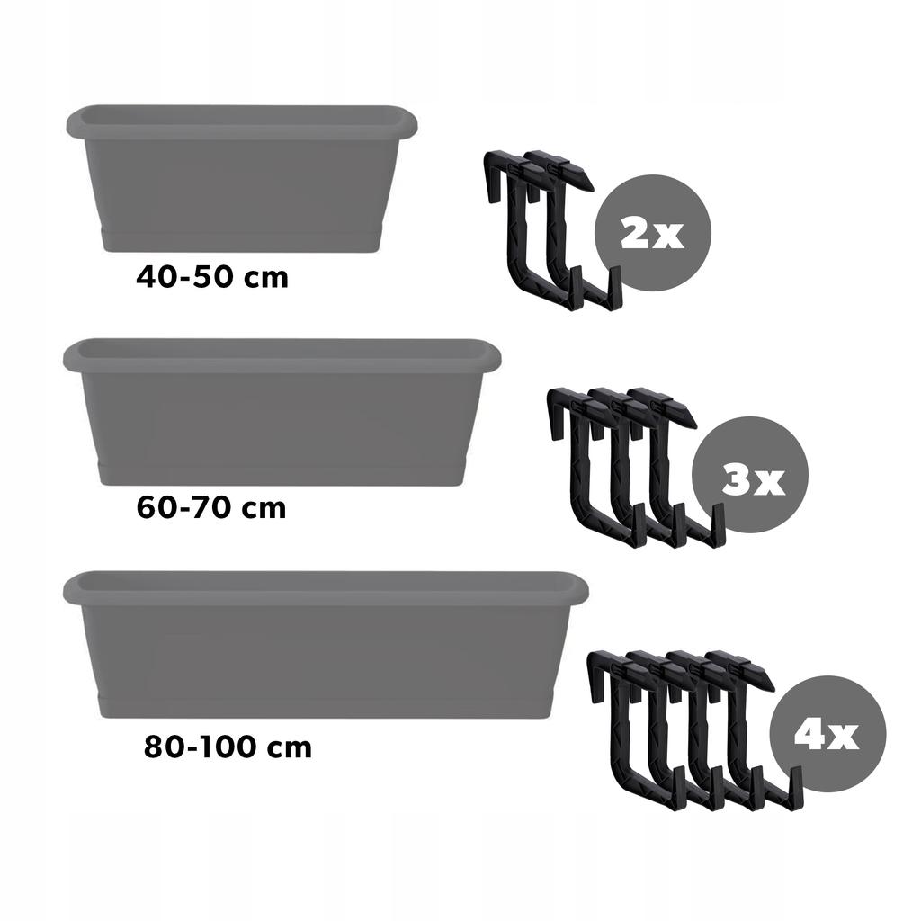 KADAX Holder Hanger for Flower Pot Balcony Box 2pcs