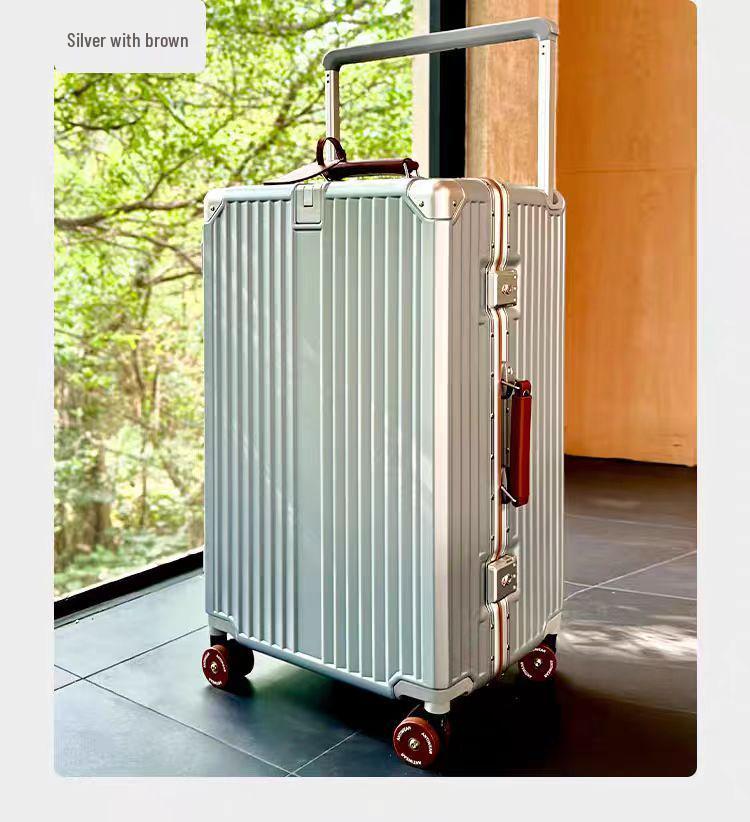 Silent Universal Skate Wheel Suitcase - 20" Boarding Password Box & 24" Trolley Case for Women