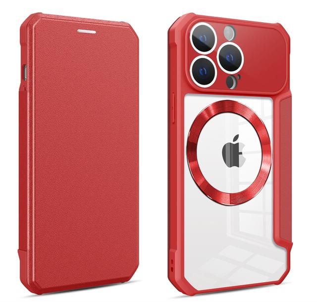 Flip Wallet Magnetic Leather For Magsafe Case For Iphone 14 Pro Max 13 12 11 Xr X Xs 14plus Card Slots Stand Transparent Cover