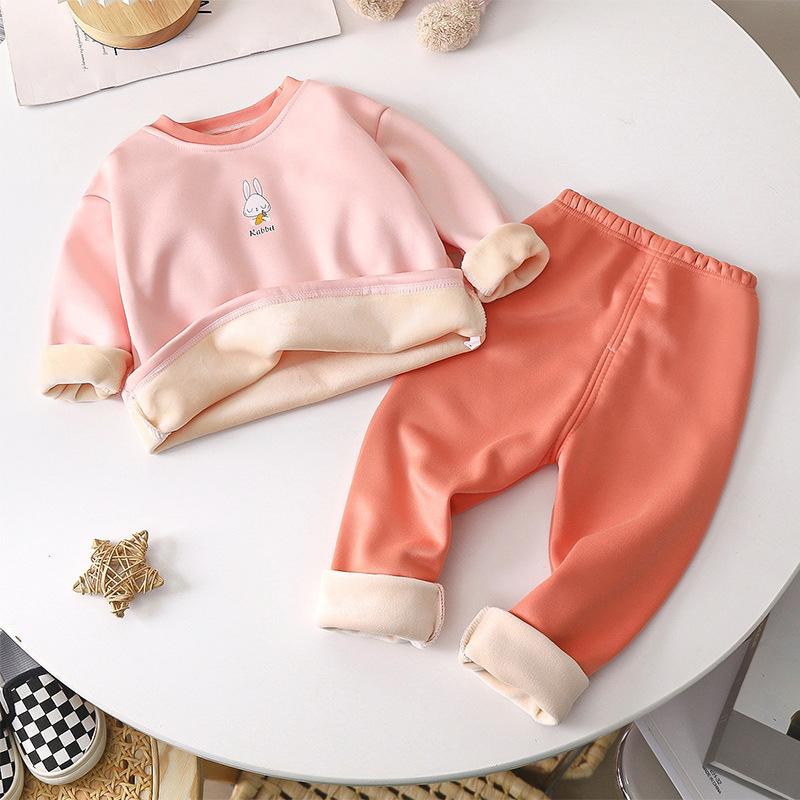 

Зимний детский теплый флисовый костюм с длинным рукавом, домашняя одежда с рисунком 100cm