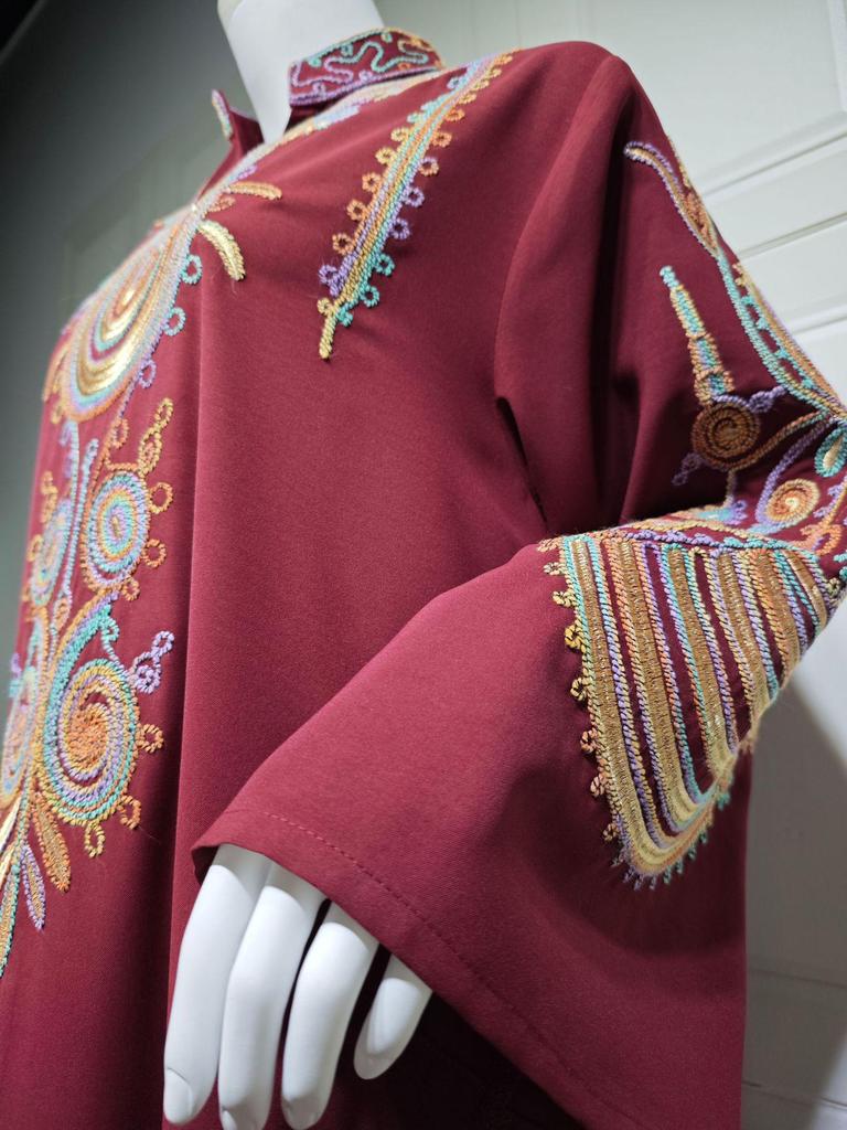 AB430 Women's Embroidered Cord Pullover Dress Robe