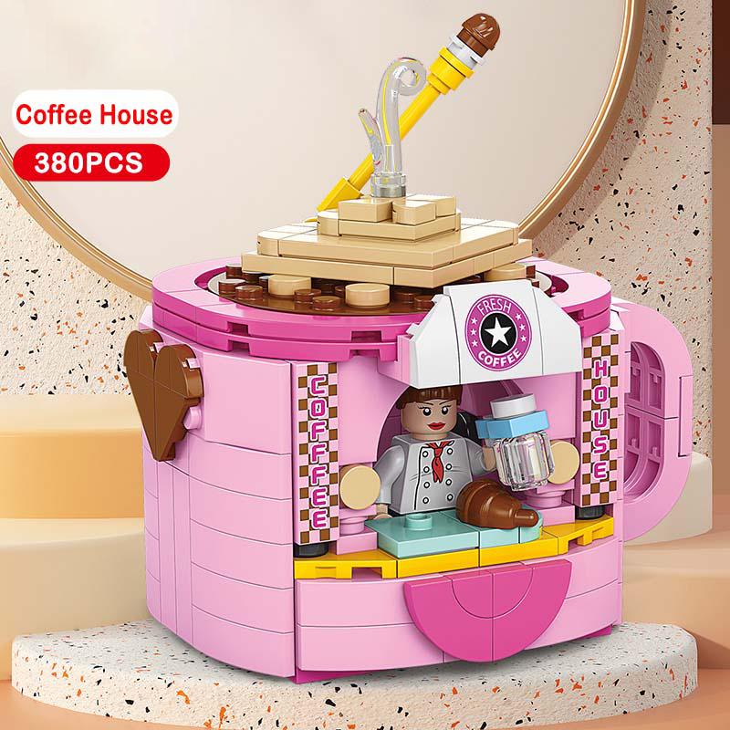 Lele Street View Series Building Blocks Restaurant Model Building Blocks 6 Year Old Children Educational Toys