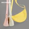 BIGCOWCOW Crossbody Bag, Shoulder Bag, Casual Bag, Sport Bag, Water-Resistant Dumpling Bag, Beige