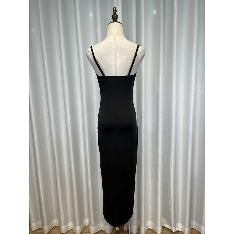 Sexy Lace Suspenders Dress Women's Stylish Slit Sheath Skirt Pure Desire Long Skirt Summer