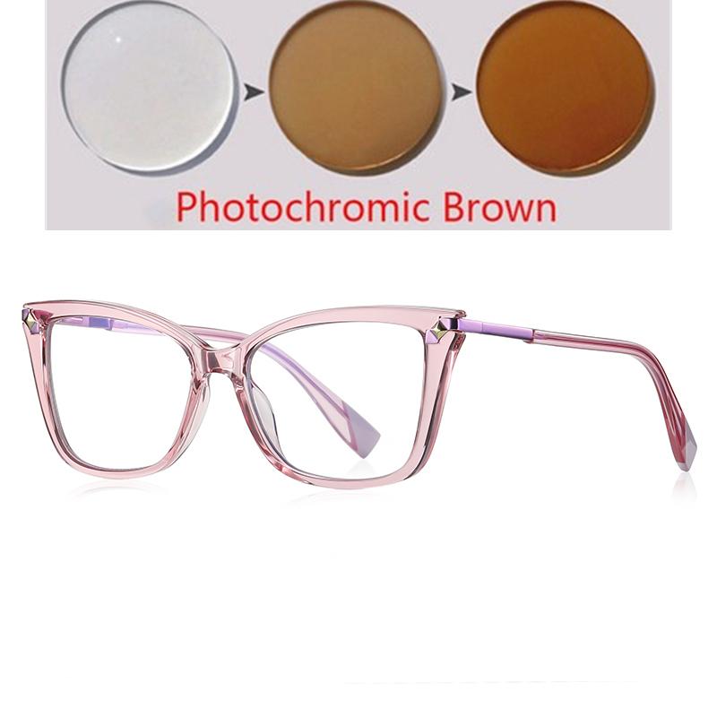 Pin Frame Blue Light Blocking Prescription Glasses For The Nearsighted  Women Cat Eye Short-Sight Eyewear 0 -0.5 -0.75 To -6