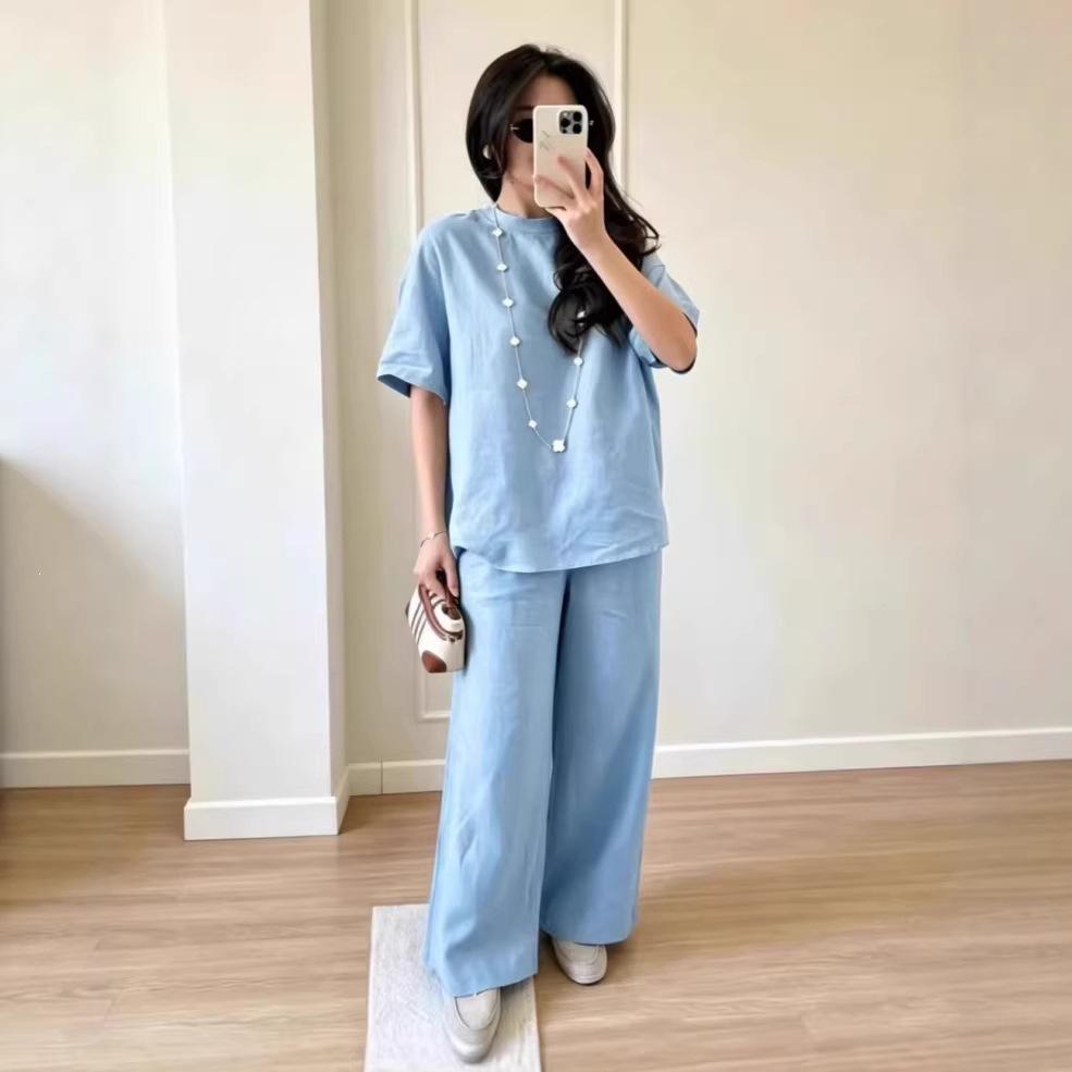 2026 summer new cross-border foreign trade Amazon independent station fashion loose shirt wide-leg trousers casual suit