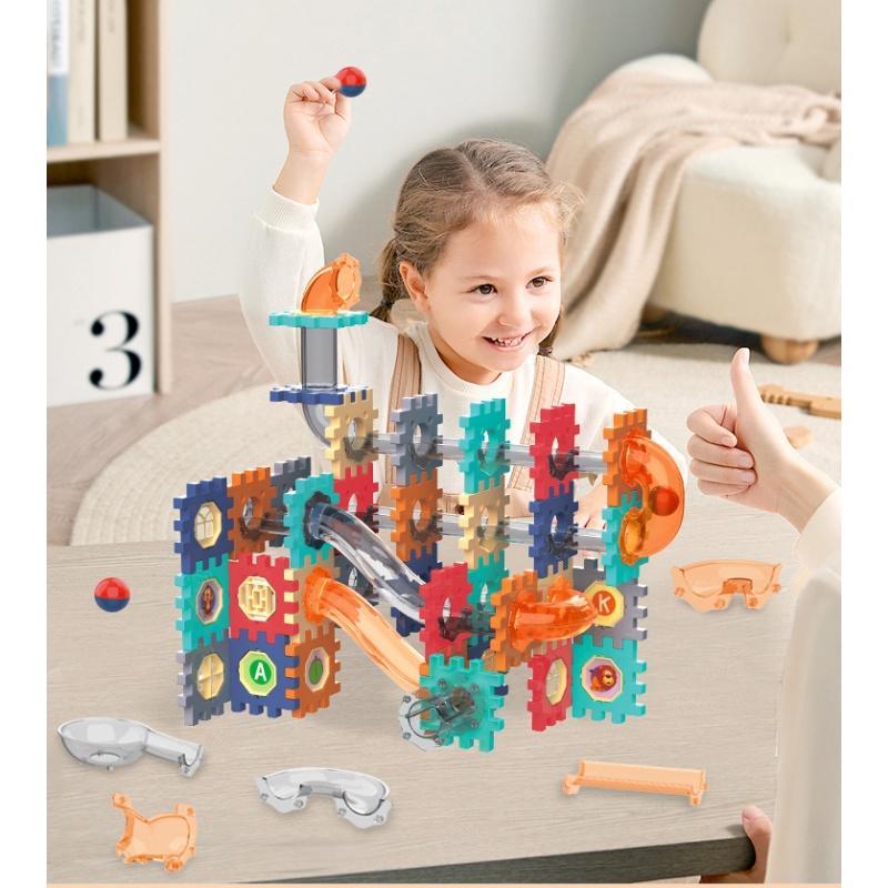 Iq Playground Plastic Slide Marble Run Building Blocks