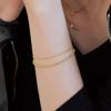 (Silver 925 14k Gold Plated) Willow Layered Double-Strand Silver Bracelet _2 Colors