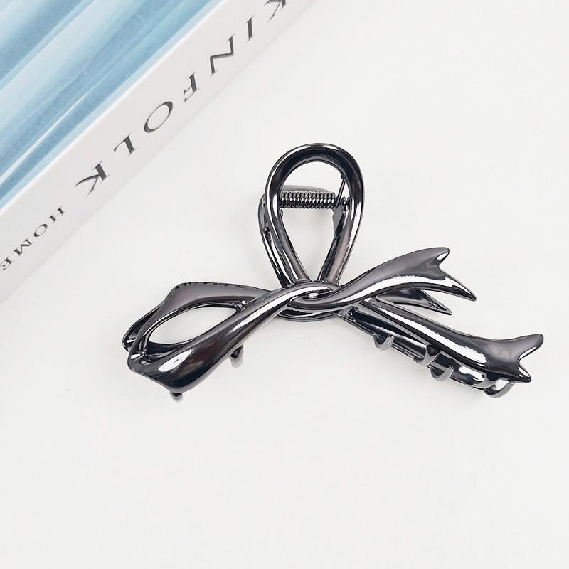 

1pc Simple, fashionable, versatile shark clip with high ponytail, gold grip clip, hair hairpin, new Korean metal color hair clip