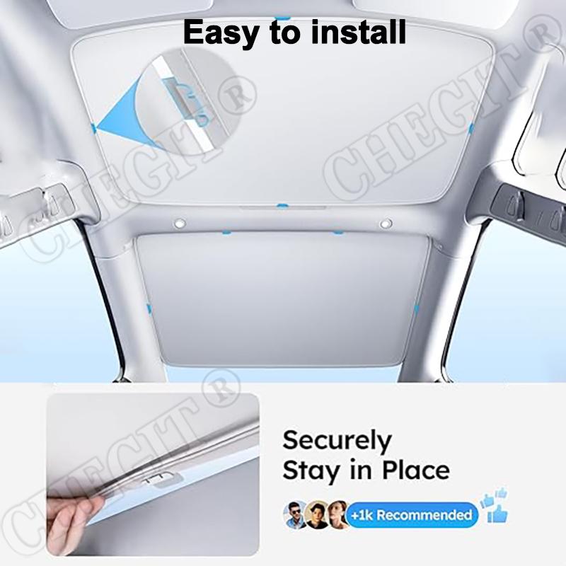 Sun Shades For Tesla Model 3/ Y 2017-2025 Ice Cloth Buckle Sun Pare Glass Front Rear Glass Roof Sunroof Skylight Accessories