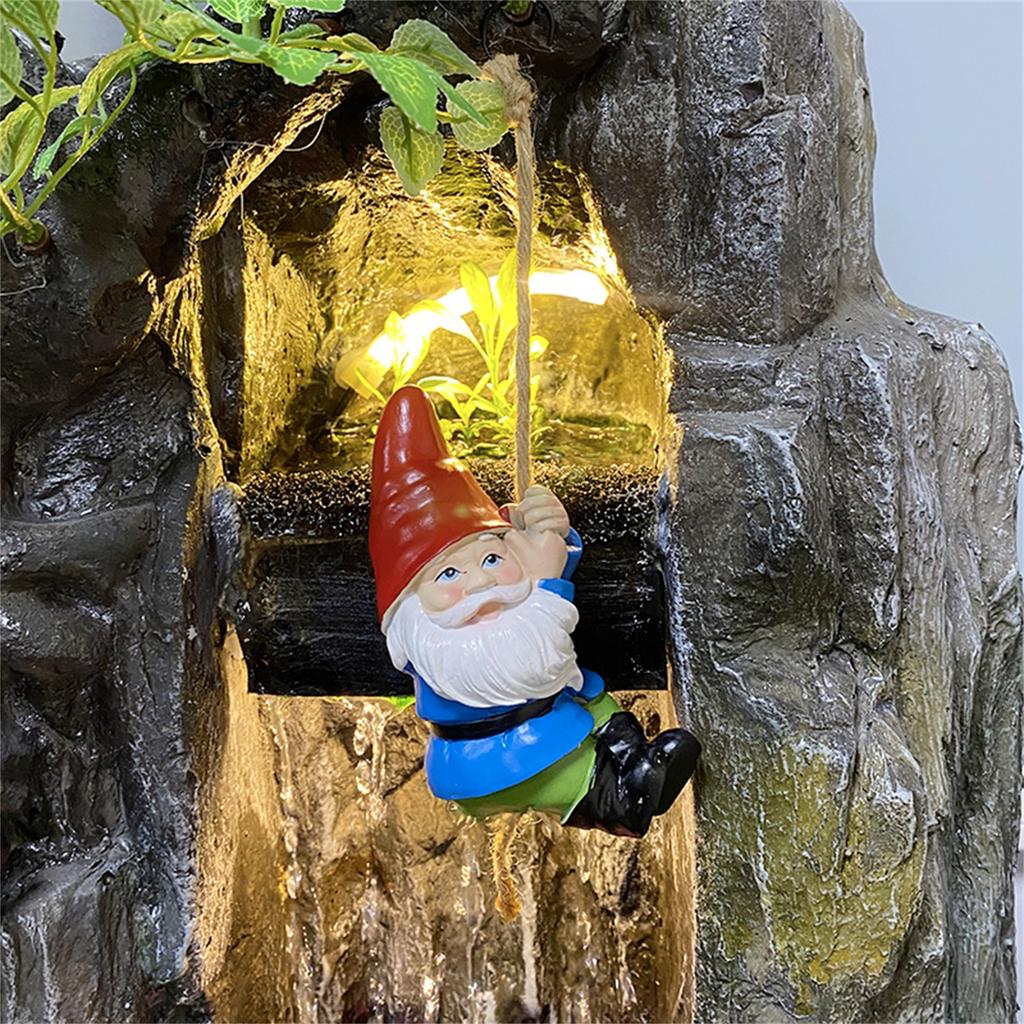 Gnome Hemp Rope Hook Creative Garden Courtyard Resin Craft Decoration Dwarf Pot Hanging Ornaments