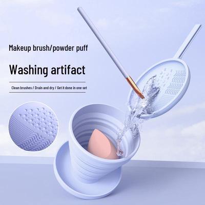Silicone Foldable Brush Cleaner & Travel Storage Case