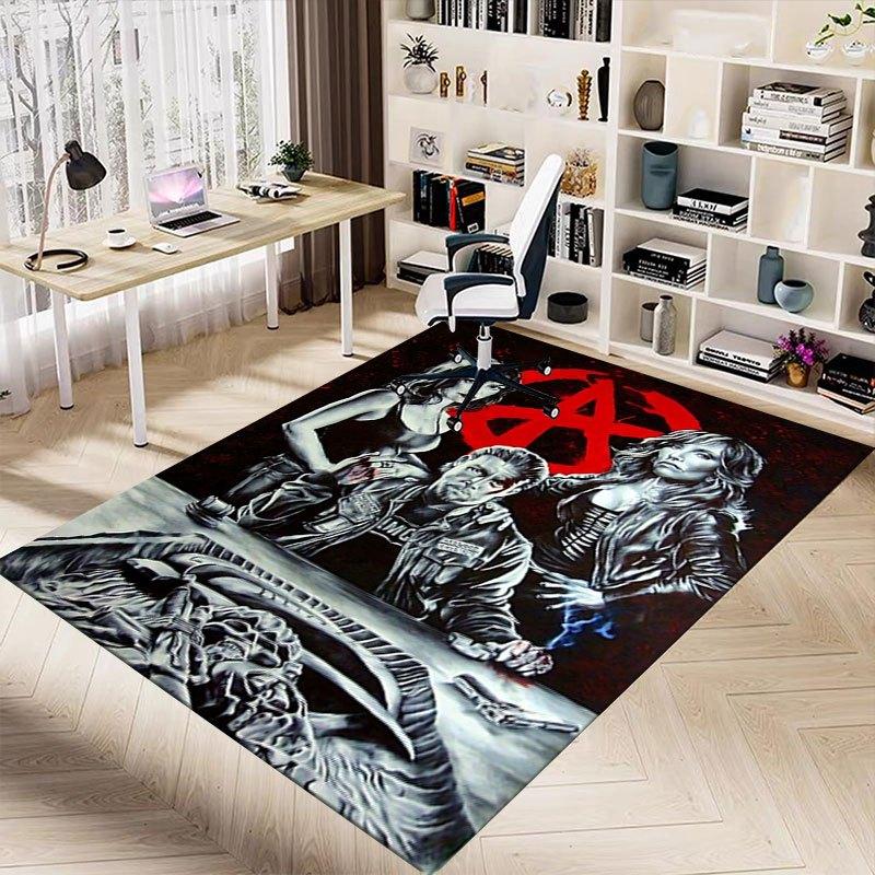1pc Sons of Anarchy Themed Office Carpet Chair Mats - Durable Polyester Rug for Home Theater, Office, Dorm Room Decor - tA95