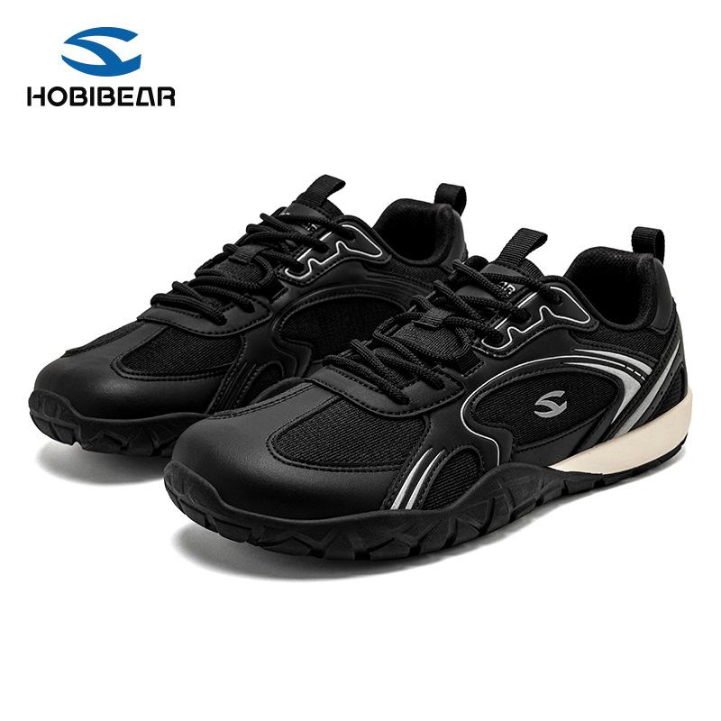 HOBIBEAR Damen Schnür-Barfuß-Sneaker | Breite Zehenbox & Zero-Drop-Technologie | Laufen, Sport, Fitnessstudio und Alltag Grau