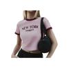 New MLB New York Yankees T Shirt Women's Pink 3FTSV0844-50PKM