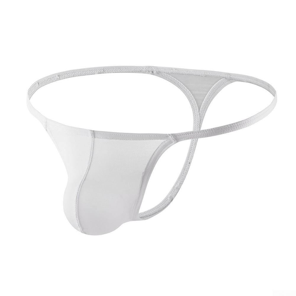 Regular Length Ice Silk Underwear Low Waist Thongs Men Sexy Briefs