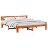 Bed Frame Wax Brown 200 X 200 Cm Solid Pine Wood