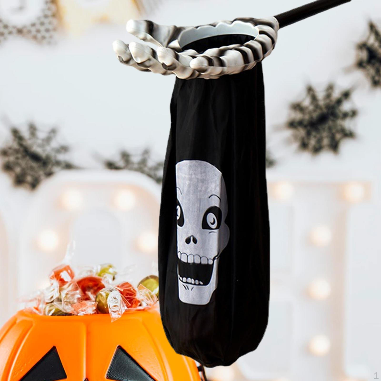 

Halloween Candy Bag Storage Home Decoration Festive Cosplay with Handle Ornament Holiday Skull Candy Bag