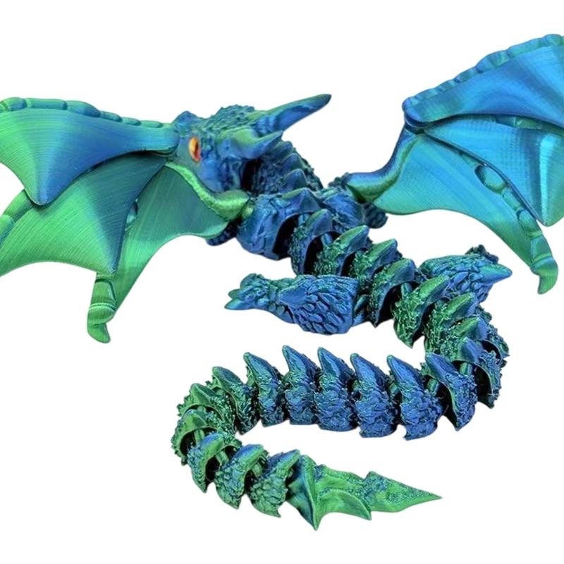 Friendly Plastic Large Horn Dragon Figurine 3D Printed Safe Table Decoration Lightweight Art Piece for Kids Christmas Gift