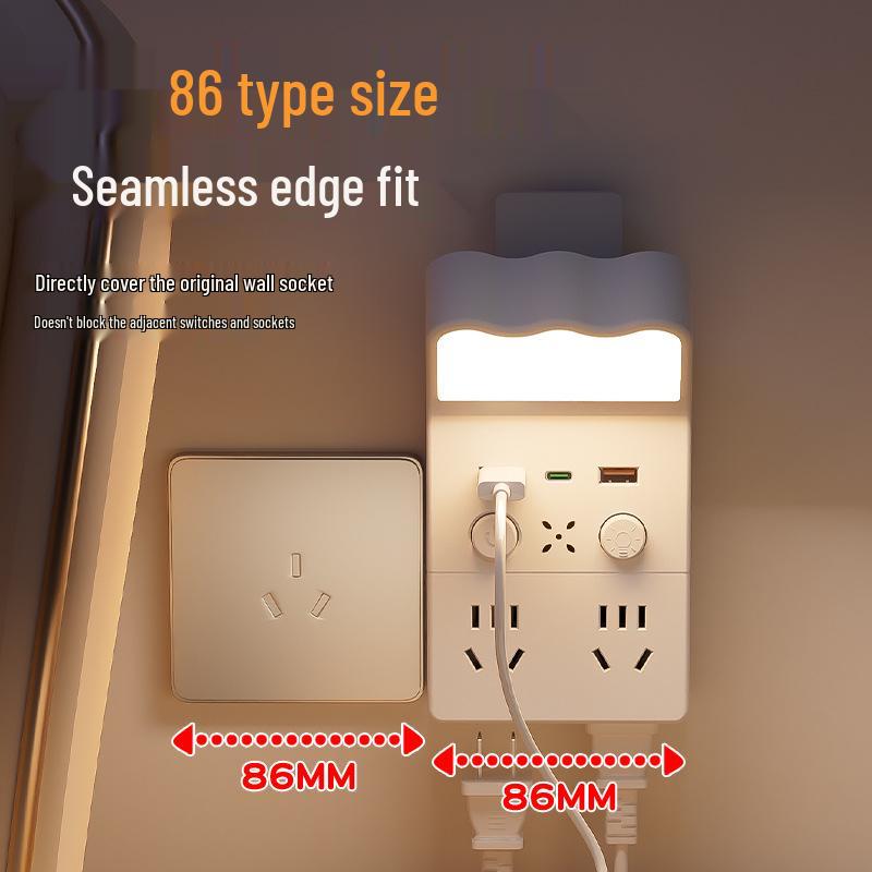 Multifunctional Bedside Lamp: Night Light, Table Lamp & Wall Socket Integration