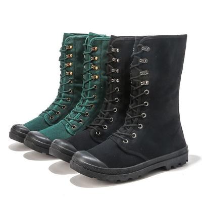 Scarpe di Tela Alte da Uomo Stivali British Stivali Martin a Gambale Alto Stivali Outdoor con Linguetta Integrata Antisabbia in Geotessile