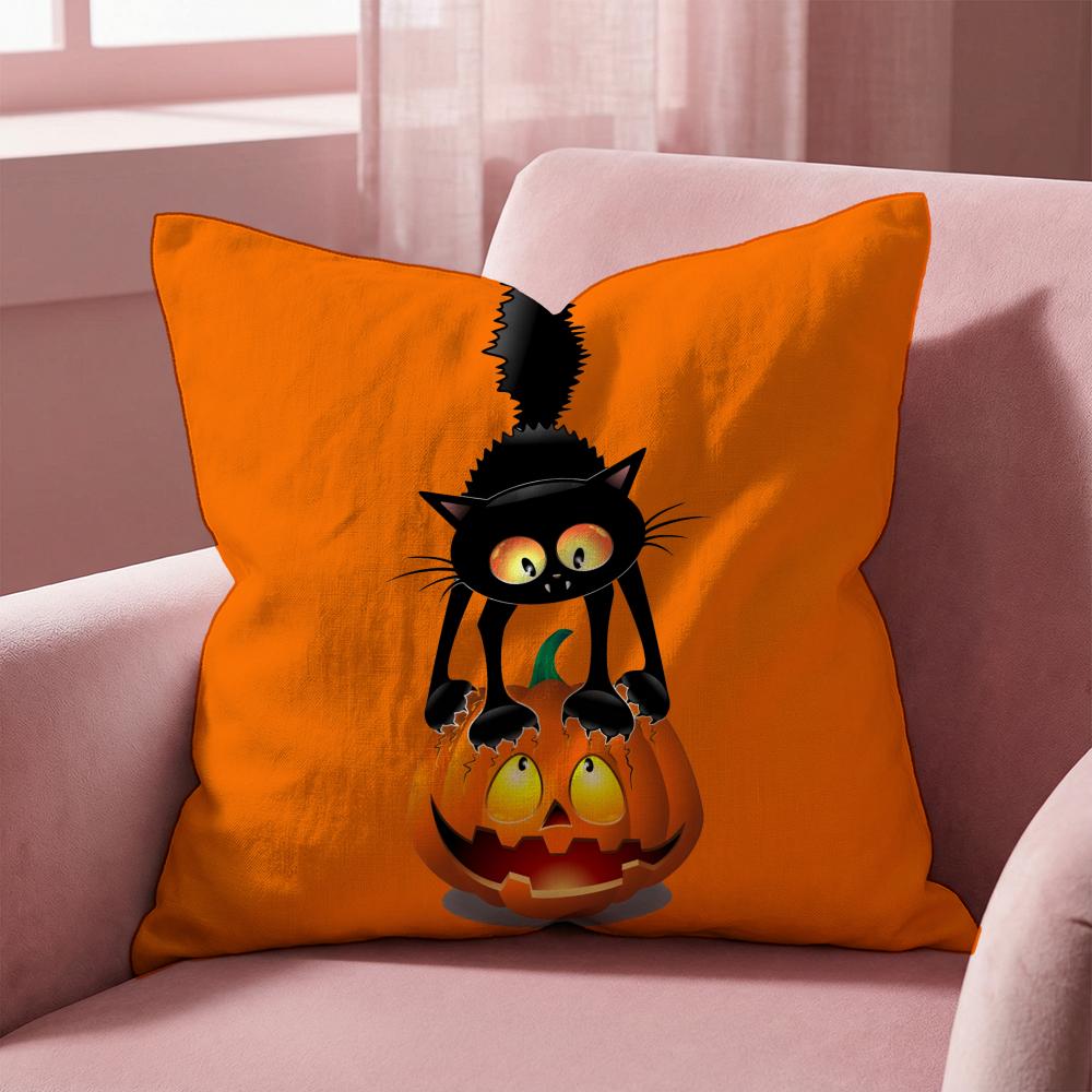 Funny black cat Cushion Cover Multi-Scene Pillow Cover for Home & Car - Reversible, Soft & Durable for Daily Use