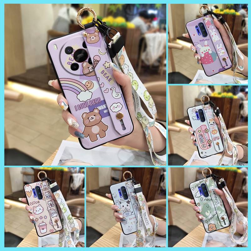 Cartoon Ring Phone Case For ZTE Blade V70 Max/Nubia V70 Max Shockproof Wristband Phone Holder Wrist Strap Silicone Cute