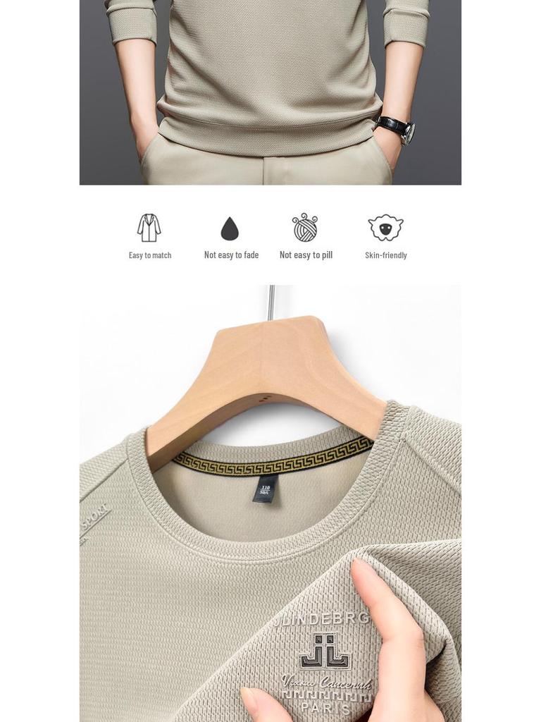 Woodpecker Men's 2025 Fleece-Lined Crew Neck Long Sleeve Sweatshirt for Autumn/Winter