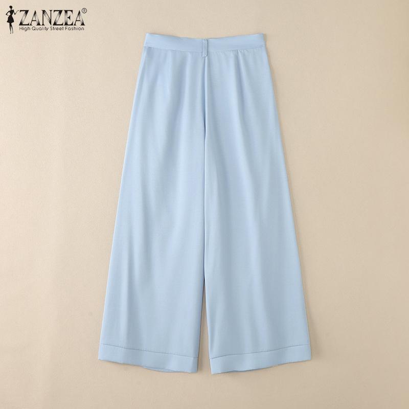 ZANZEA Women Casual Lace Patchwork Loose Straight Pants