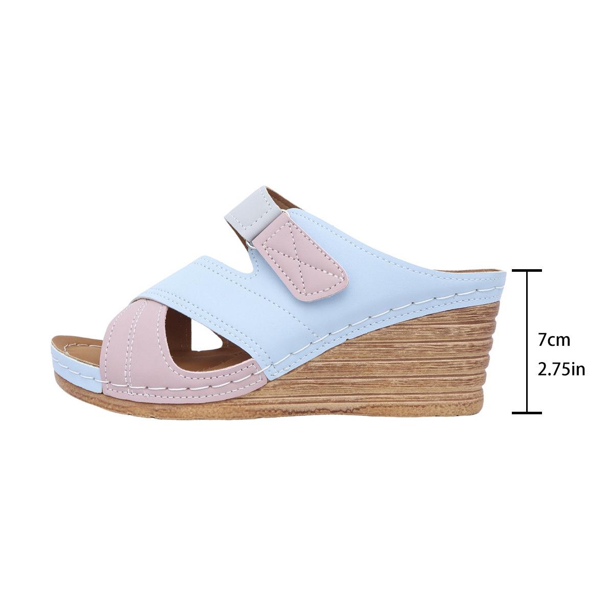 

Летние новые женские тапочки на танкетке и платформе, однотонные, большие тапочки в тон, пляжная обувь 43