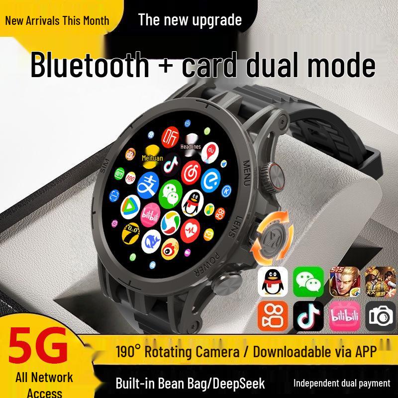 5G Smartwatch with Rotating Camera, Video Playback, Game Support, and Q85C Positioning