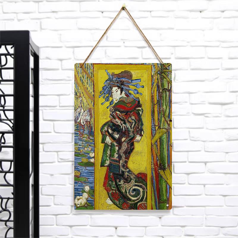 

Vintage Japanese Geisha Metal Iron Painting Wall Art Decor for Living Room Bedroom Study Room 7.9x11.8In(20x30cm)