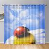 Cartoon Ladybug Curtain Funny Animal Translucent Voile Curtains Bedroom Living Room Balcony Decor Tulle With Sheer Polyester Perfect For