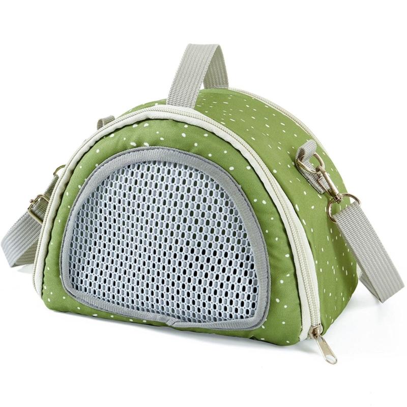 

Portable Squirrels Shoulder Bag Adjustable Strap Pet Outing Carriers Secure Zippers Design For Hedgehogs Gerbil Hamster зелёный