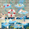 Swimming Summer Themed Birthday Party Activity Decoration Spiral Pendant