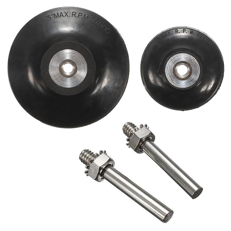2 Stück 1/4 Zoll Schaft, 2 Zoll und 3 Zoll Roloc Roll & Lock Rotations-Schleifscheiben-Padhalter, Schwarz