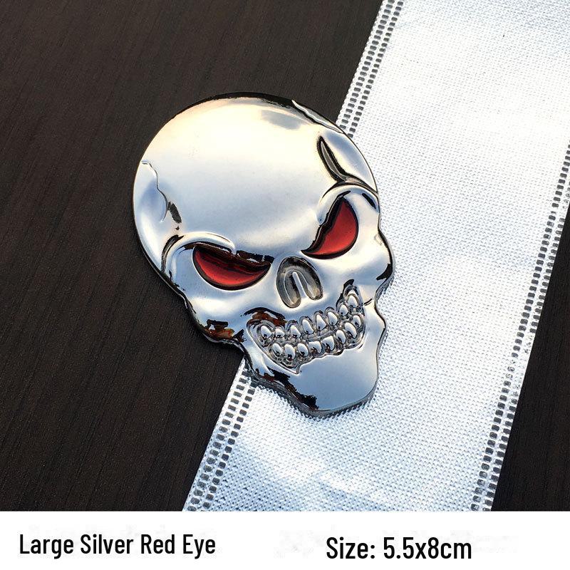 Customized 3D Pirate Skull Metal Car Sticker - Captain Jack Tail Label Body Decoration.