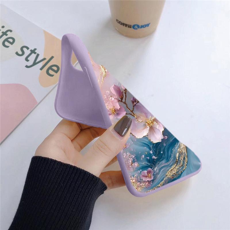 Custodia in Pietra di Marmo Per iPhone Samsung A55 S24 FE S25 Xiaomi Redmi Note 13 Pro 14C Huawei Honor Realme Bumper per Telefono Antiurto Antigraffio Copertura Opaca