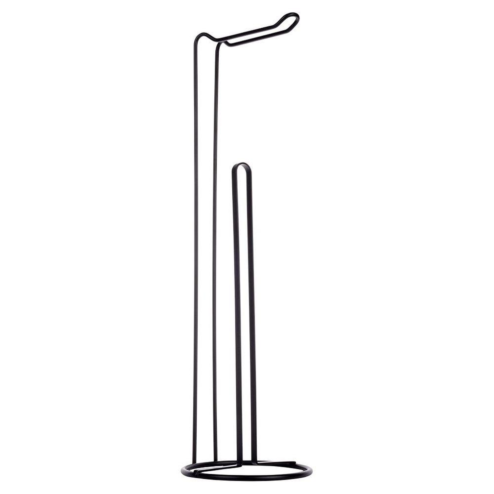 Black metal toilet paper stand 54 cm