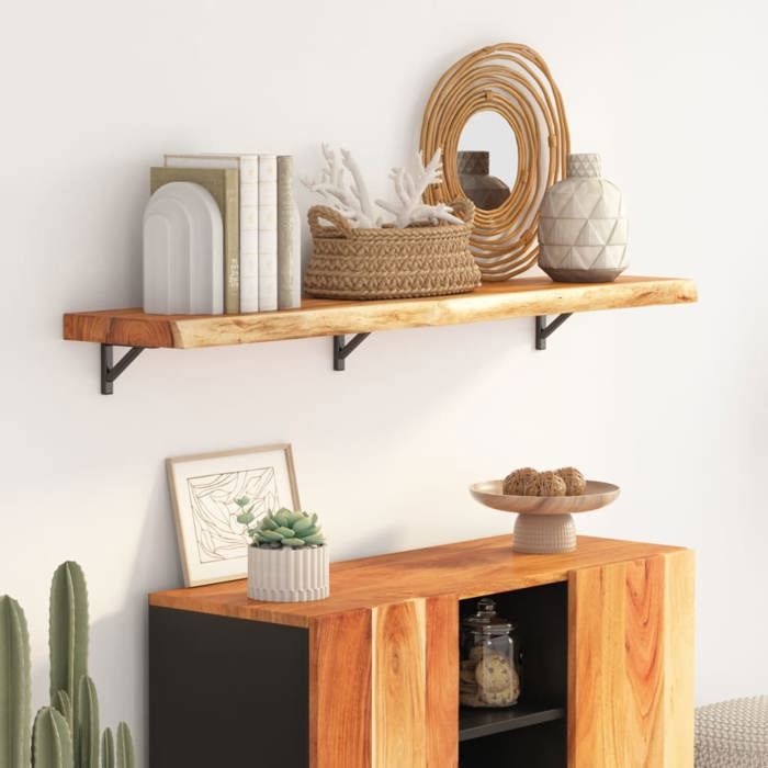 VidaXL Wall Shelf, Floating Shelf, Wall Decoration for Office Living Room, Rectangular Solid Acacia Edge 370289
