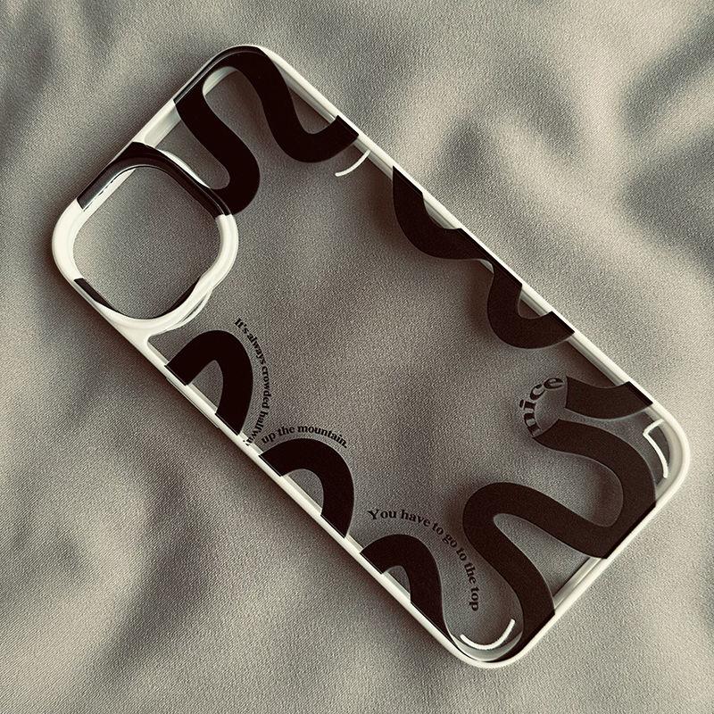 Cool Black Snake Clear Phone Case For iPhone 16 15 17 Pro Max 14 13 12 11 Pro Max Mini 17 Air 7 8 16 Plus Shockproof Hard Cover