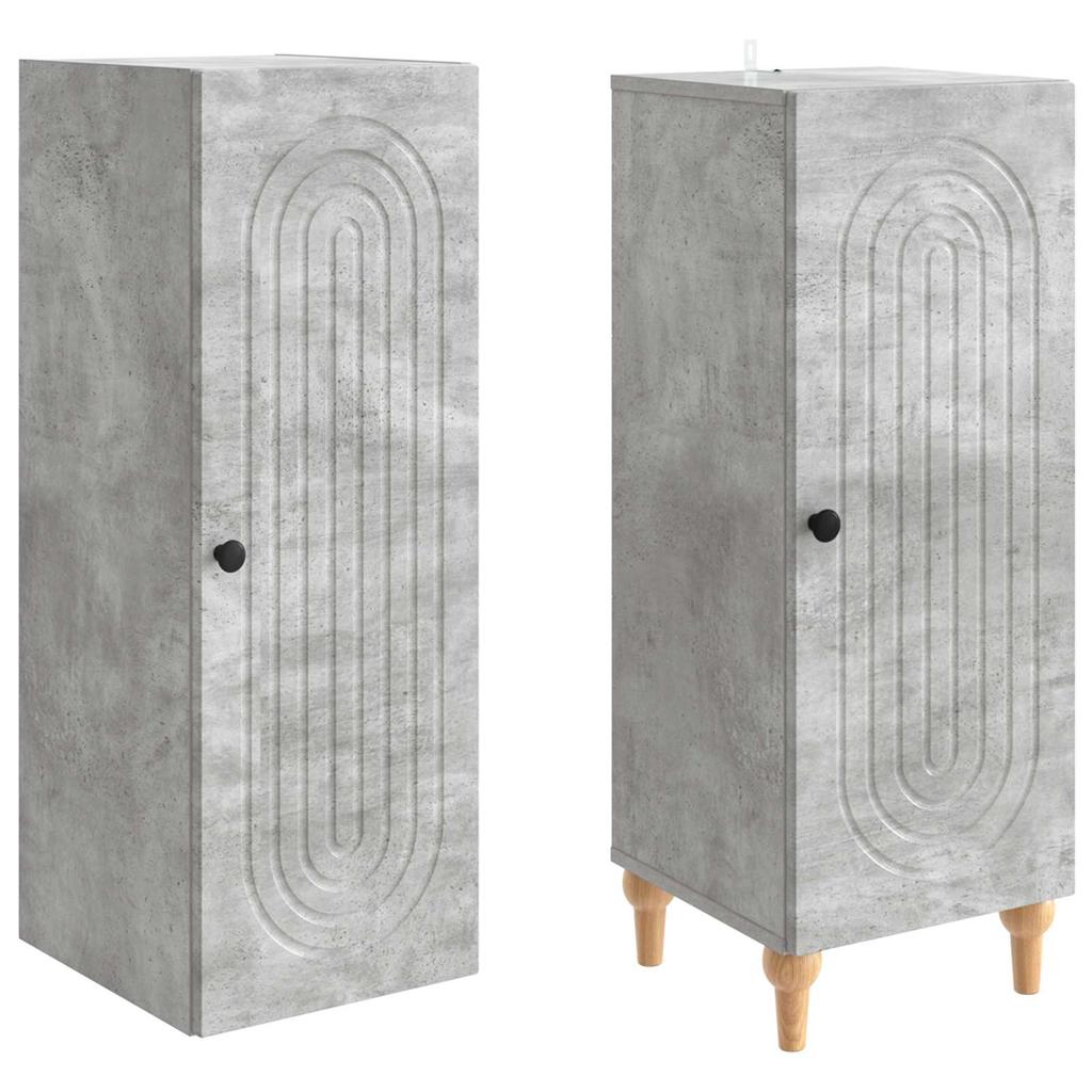 Cabinet Set 2 pcs Concrete Grey Wood Based Material