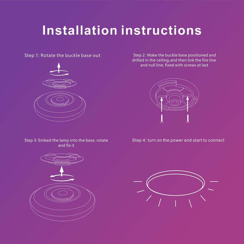 Ultra-Thin Smart Ceiling Lamp with Alexa Voice Control - WiFi & Bluetooth, RGB Color, Dimmable