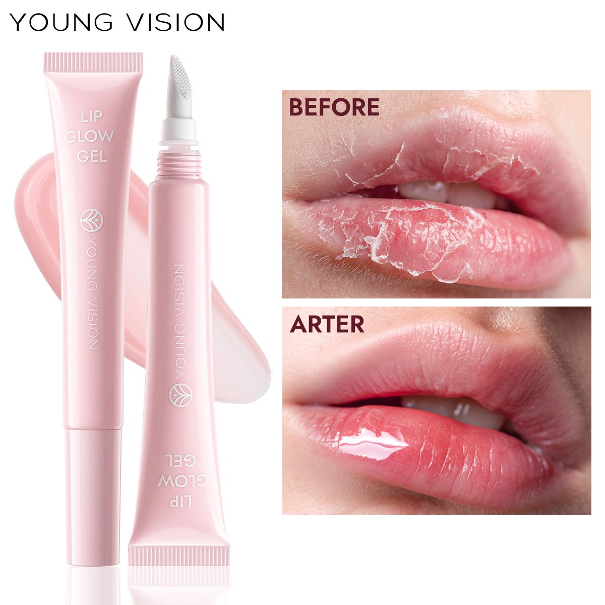 

Гель для губ Lip Glow с уникальной щеточкой-гребешком, Уход день-ночь, 5-минутное увлажнение губ, Осветление цвета и Улучшение сухости/мелких морщин,