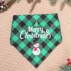 Red Green Grid Dog Saliva Towel Santa Claus Pet Triangle Scarf Triangle Bandana  Home Decor
