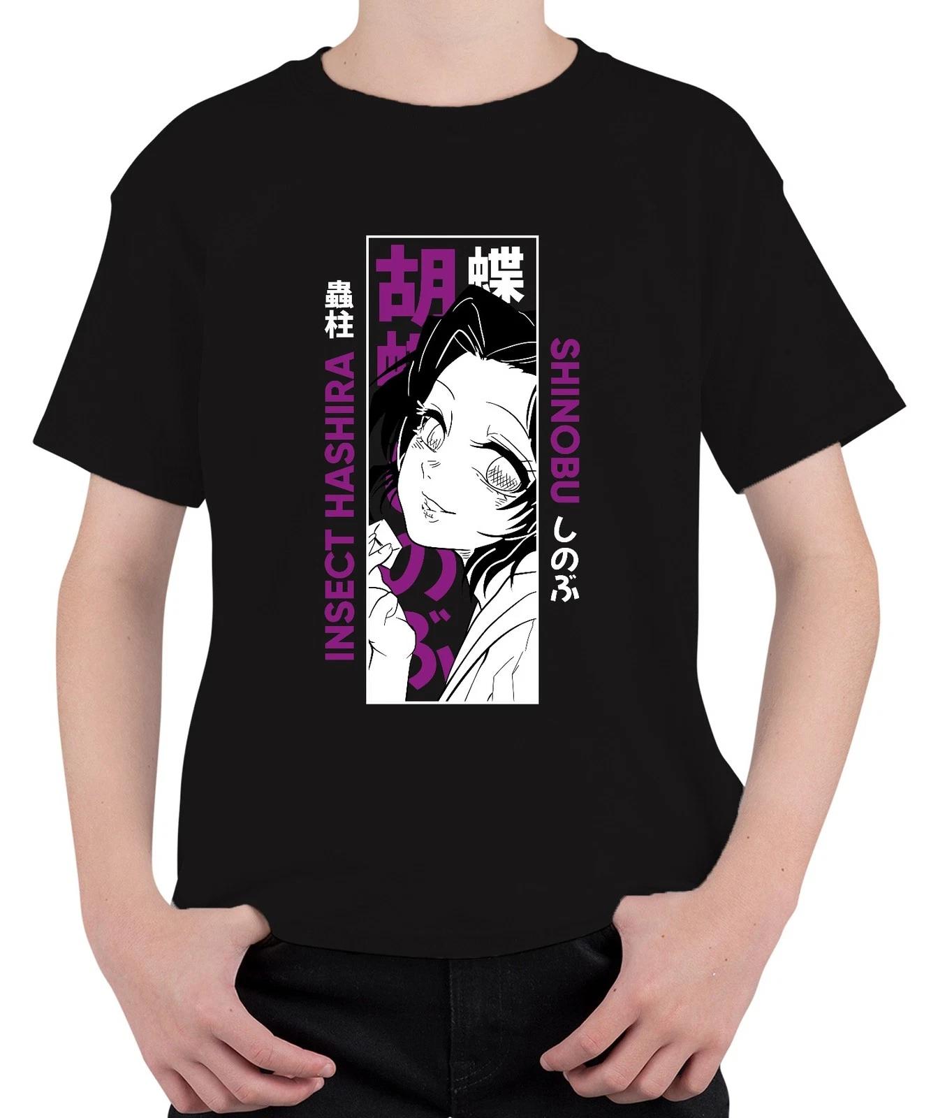 Shinobu Kocho Demon Slayer Insect Hashira Anime Geschenk Lila Unisex Kinder T-Sh S