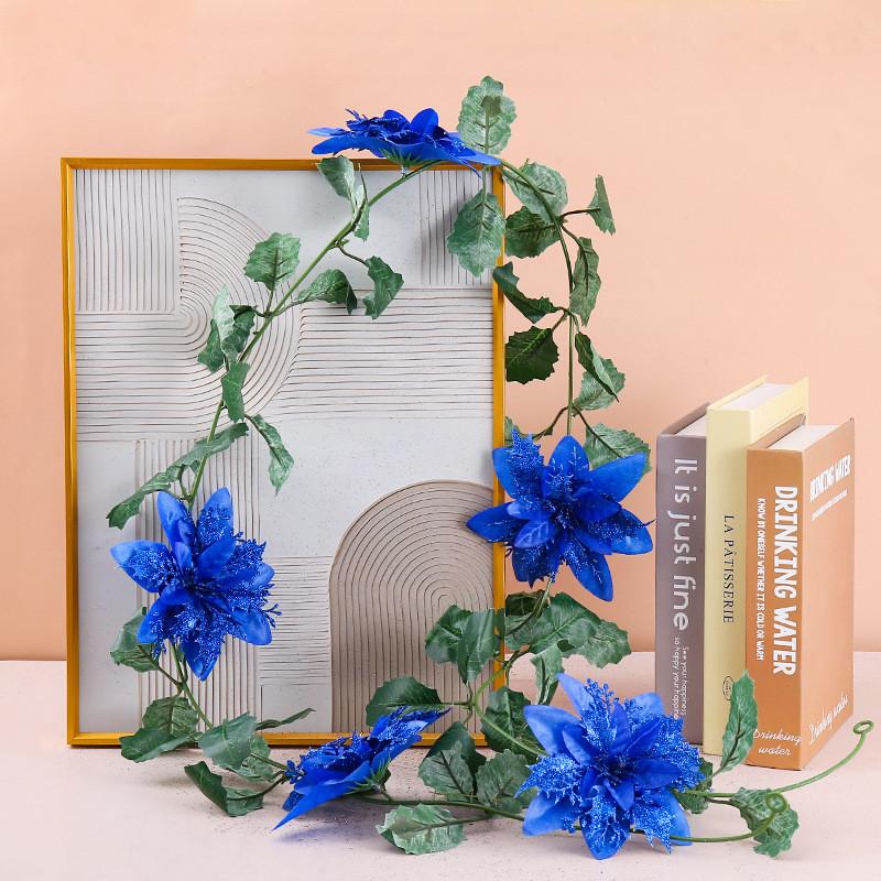 Christmas Decor Artificial Garland With Faux Flowers For Home Holiday Festive Atmosphere