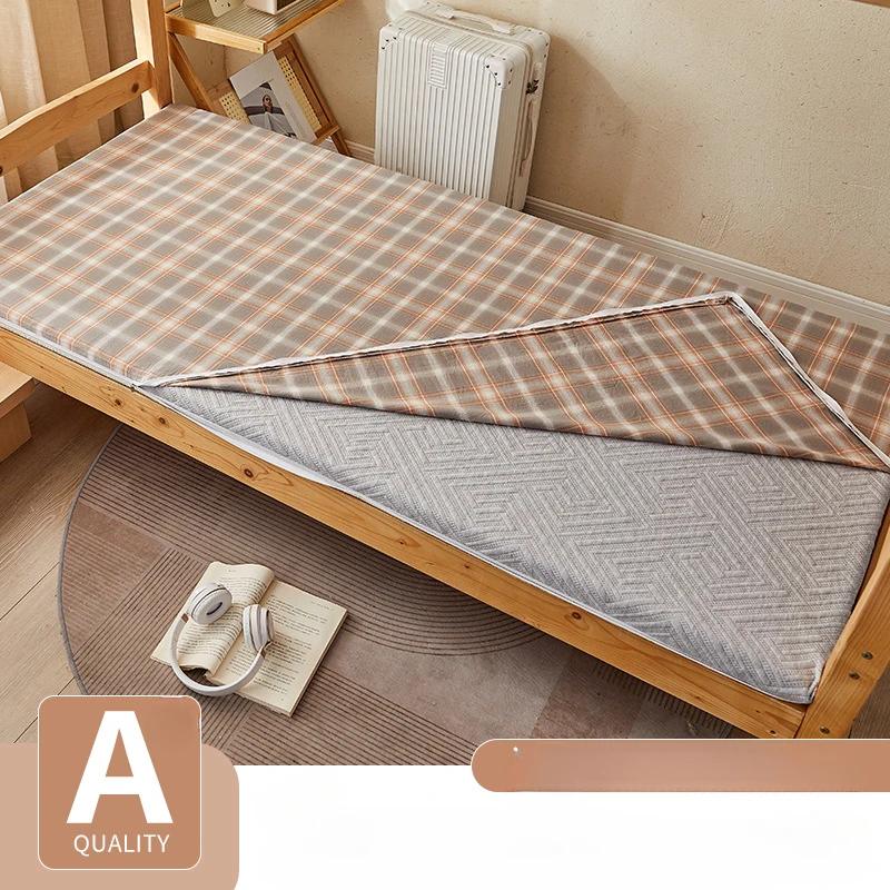 

Защитный чехол для матраса с двухсторонней молнией, полностью закрытый, из хлопка и стираного хлопка для студенческих общежитий 80x190cm