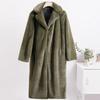 Winter Women High Quality Faux Rabbit Luxury Long Fur Coat Lapel OverCoat Thick Warm Female Plush Jacket Large Size 5XL