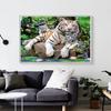 5D DIY Diamond Painting Animal Picture Round Tiger Diamond Embroidery Rhinestone Mosaic Home Decoration Gift